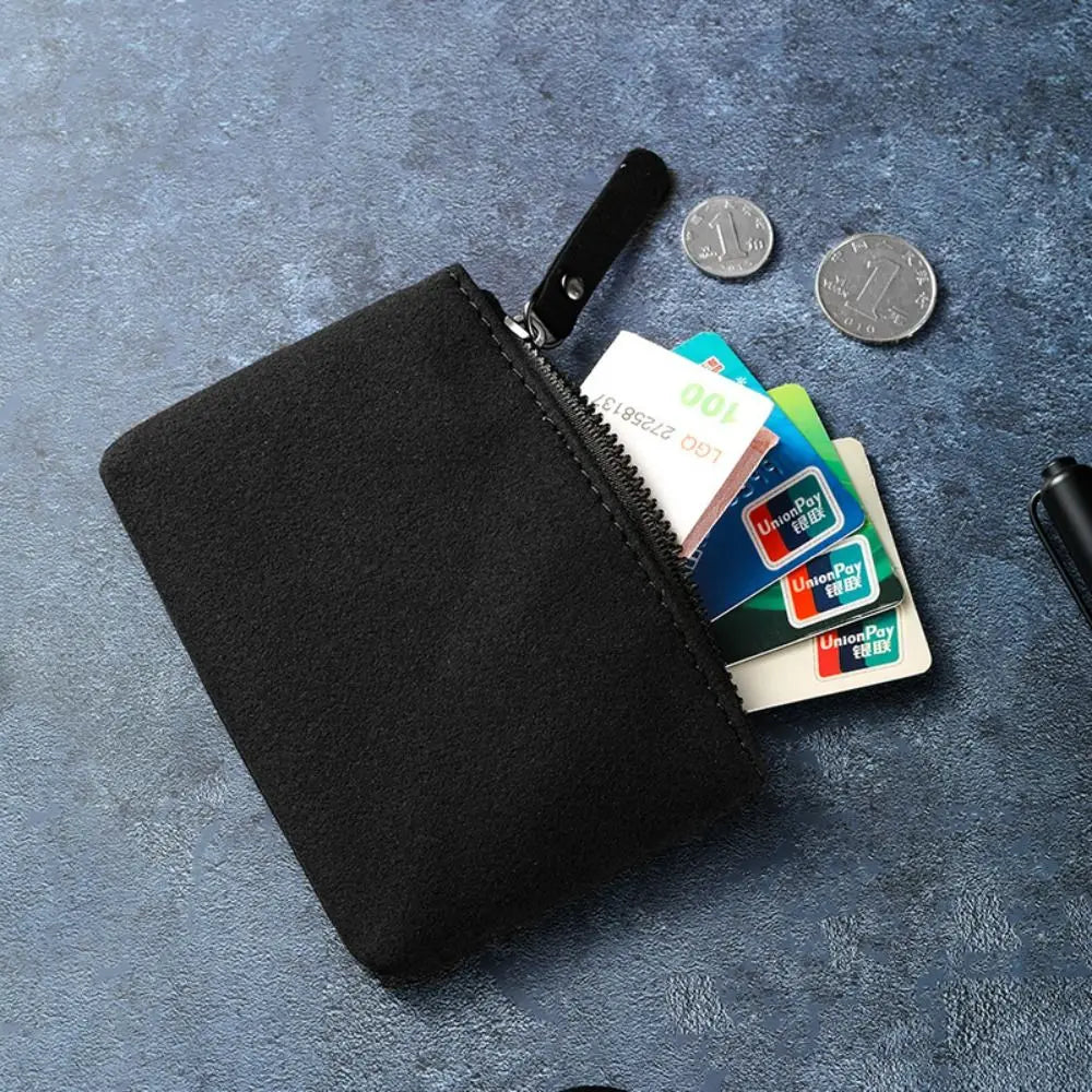 Mini portefeuilles tendance en PU, porte-monnaie, porte-cartes, sac d'argent, pochette à monnaie zippée pour femmes et hommes