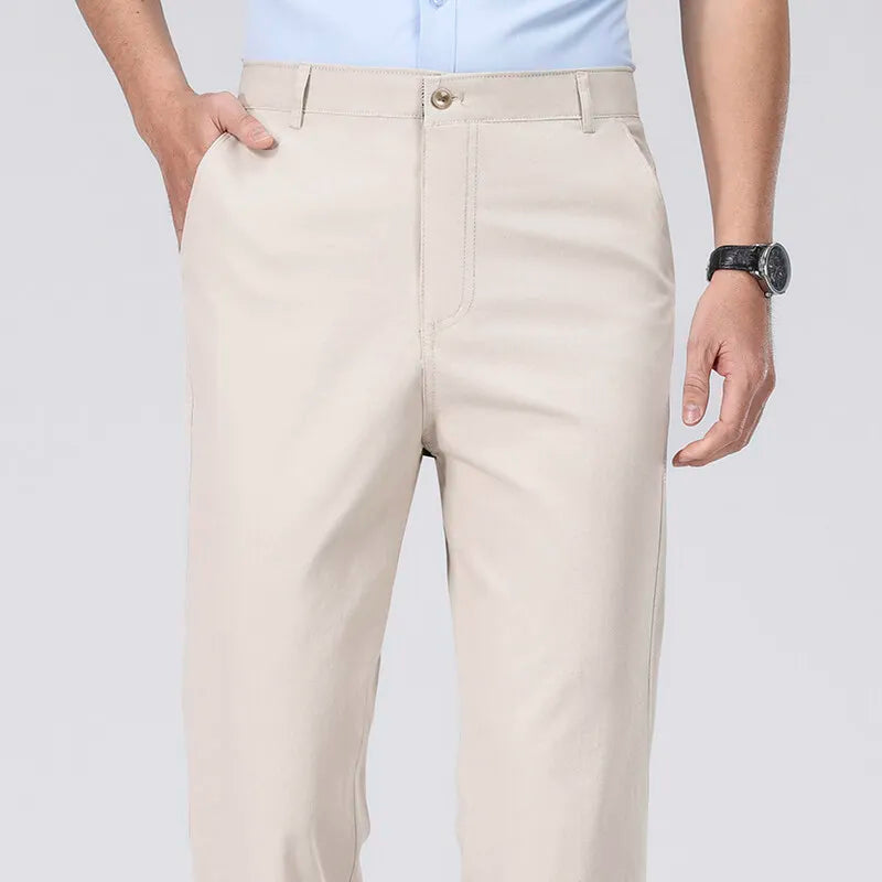 Pantalon Chino Homme Décontracté habillé, Pantalon de Travail Printemps Été Automne, Léger et Confortable avec Poches