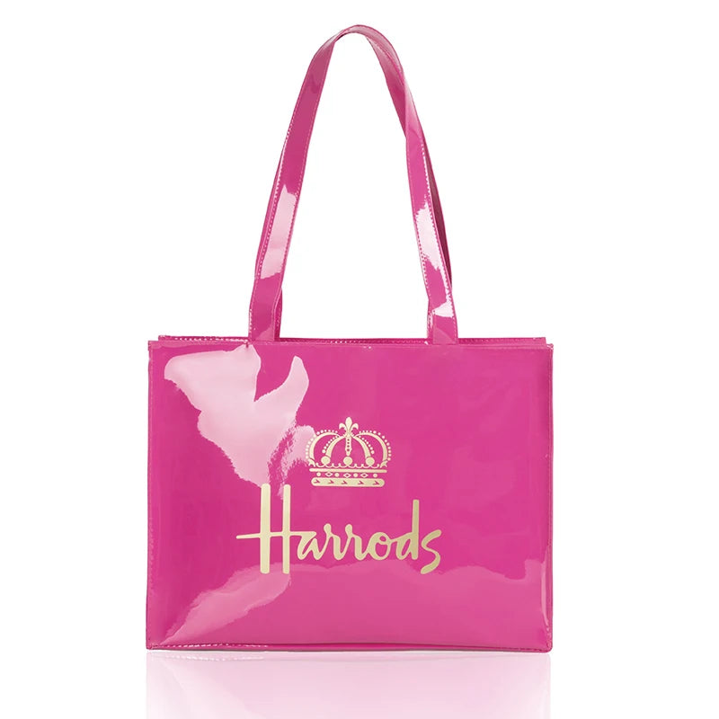 Horizontal Edition PVC Reusable Shopping Bag Eco-friendly London Lady Shopper Bag Large Capacity Waterproof Handbag Shoulder Bag