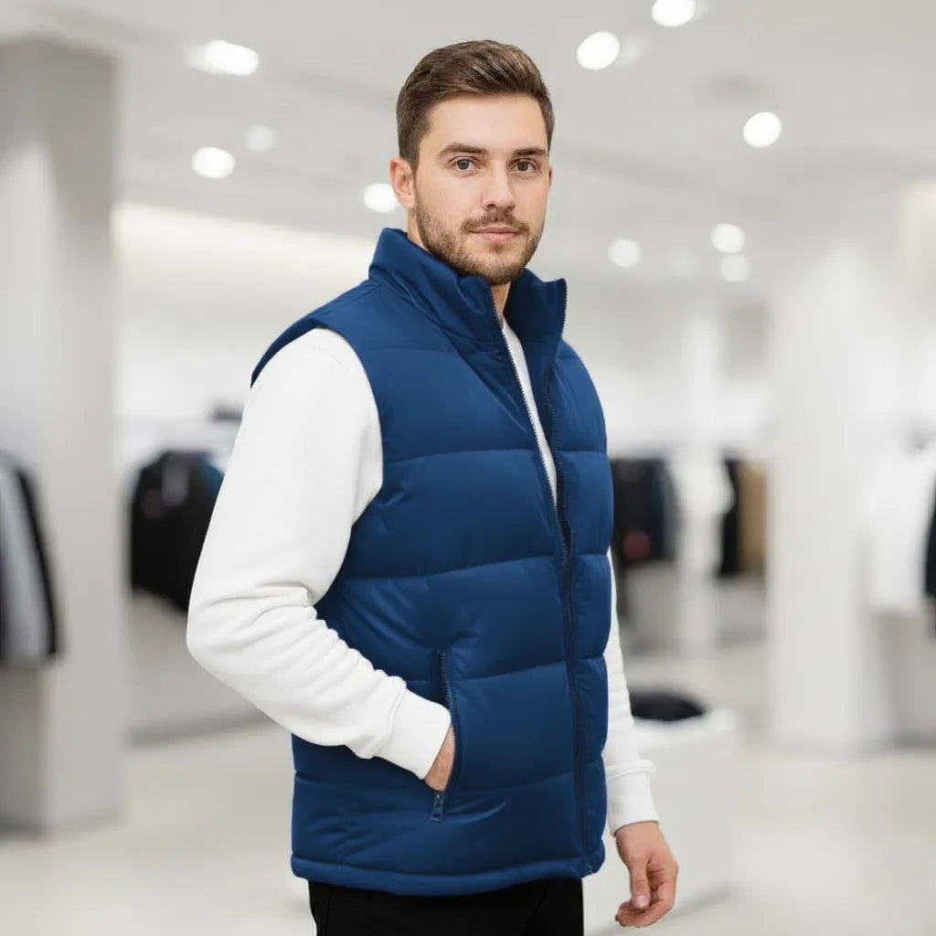 Herren Weste Jacke Slim Fit Stehkragen Ärmellose Pufferjacken Frühling Herbst Lässige Weste Herren Warmer Mantel 2026 Trends