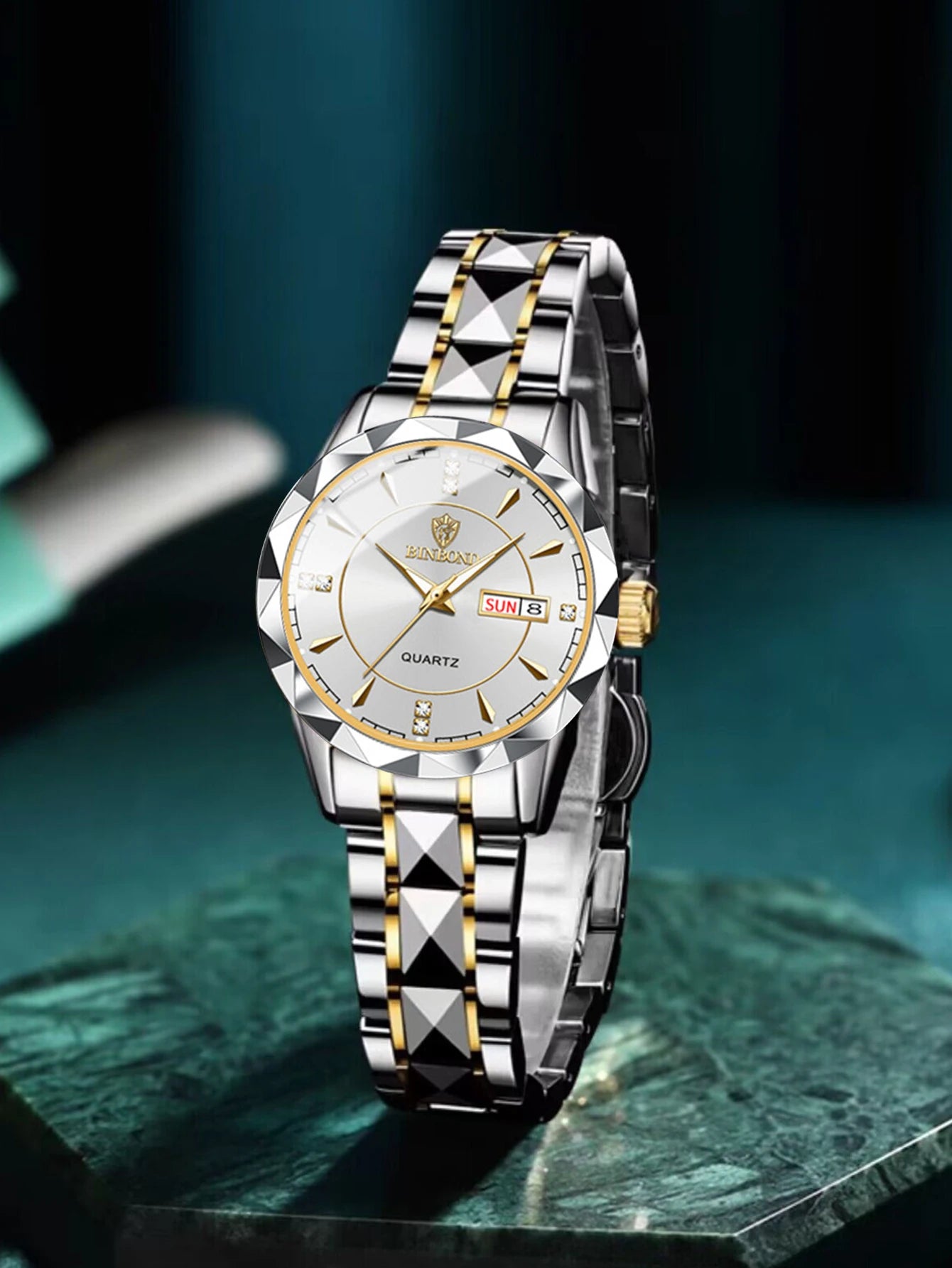 BINBONG Montres Femme Luxe Mode Dames Montre à Quartz Étanche Lumineuse Date Acier Inoxydable Montre-Bracelet Cadeau Petite Amie Amoureux