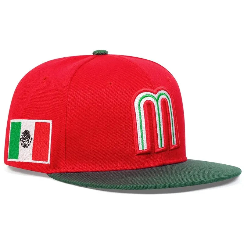 Unisex M Buchstaben Seiten Brasilianische Flagge Stickerei Hip-Hop Hüte Frühling Herbst Outdoor Verstellbare Freizeit Baseball Caps Sonnenhut