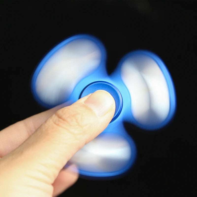 Jouet Fidget Spinner anti-stress en alliage d'aluminium à trois feuilles pour adultes, cadeaux et jouets anti-stress
