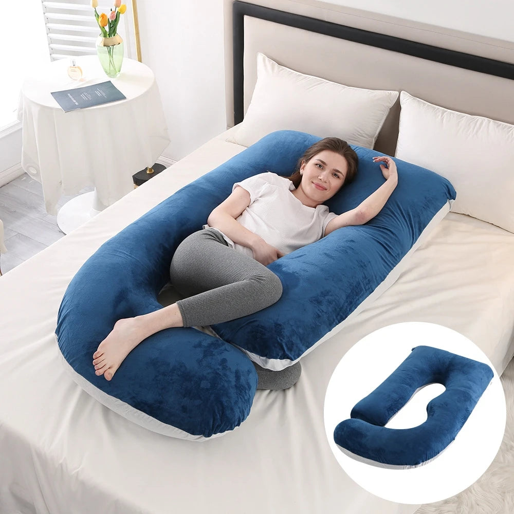 60-inch Full Body Pillow, Maternity Pillow, Maternity Full Body PillowwithPillowcase,Full Body Pillow with Back, Leg.(135X75X60）