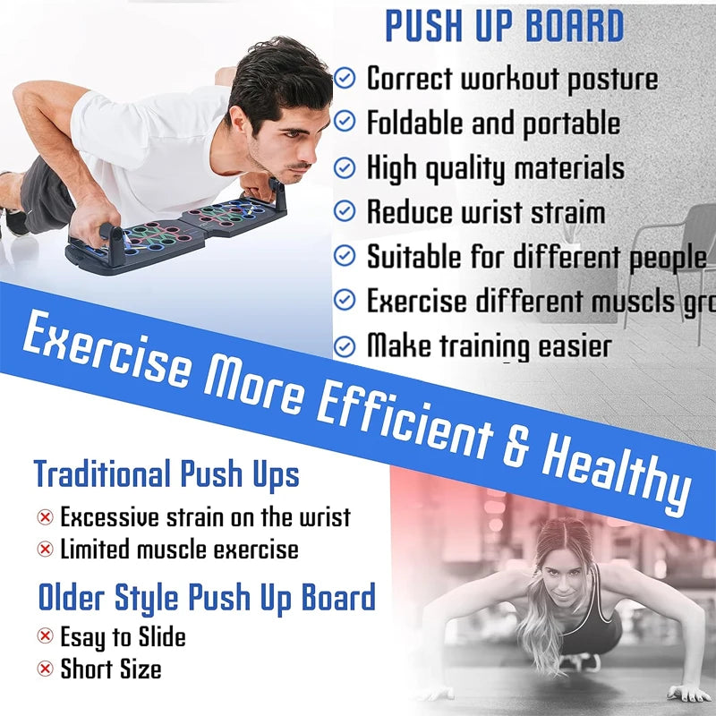 Planche de pompe 21 en 1 NW – Station d'exercice pliable portable – Équipement de fitness portable pour pompes – Équipement de musculation pour entraînement en salle de sport