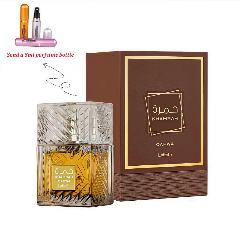 Parfums Arabes Originaux 100ml Khamrah Longue Tenue Parfum Santal et Pin Cologne Parfum de Luxe pour Homme Cadeau