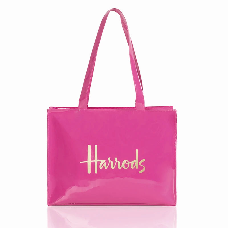 Horizontal Edition PVC Reusable Shopping Bag Eco-friendly London Lady Shopper Bag Large Capacity Waterproof Handbag Shoulder Bag