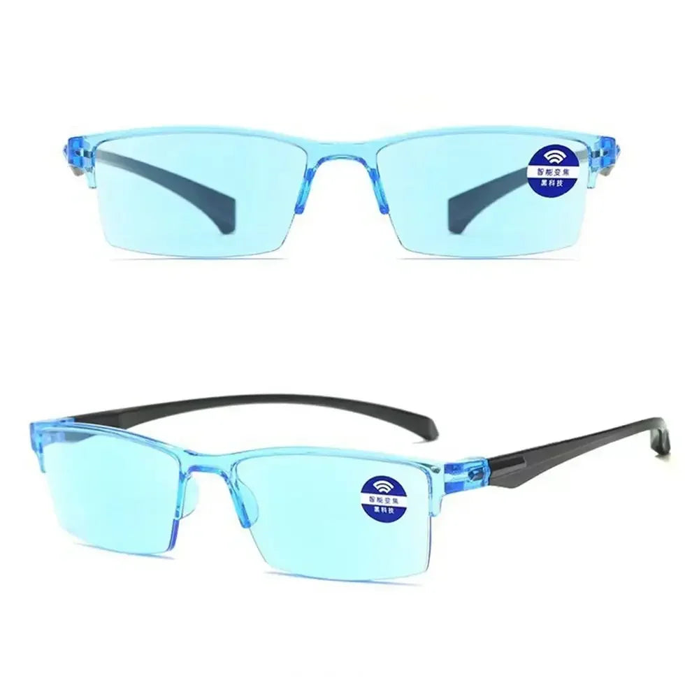 Smart Automatic Zoom Reading Glasses Anti Blue Ray Eyeglasses Autofocus Power Half-Rim Near Far Computer Glasses