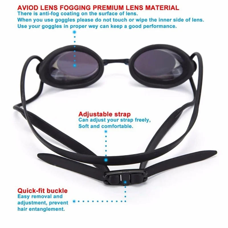 Schwimmbrille für Herren und Damen, High Definition, wasserdicht, Antibeschlag, galvanisierte Gläser, Erwachsene, Brille, Sportbekleidung