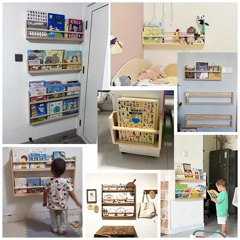 Schwebende Regale für die Wand Kinderzimmer Bücherregal Kinder Bücherregal für Wohnzimmer Schlafzimmer Deko Küche Gewürzregal Badezimmer Aufbewahrungsregal