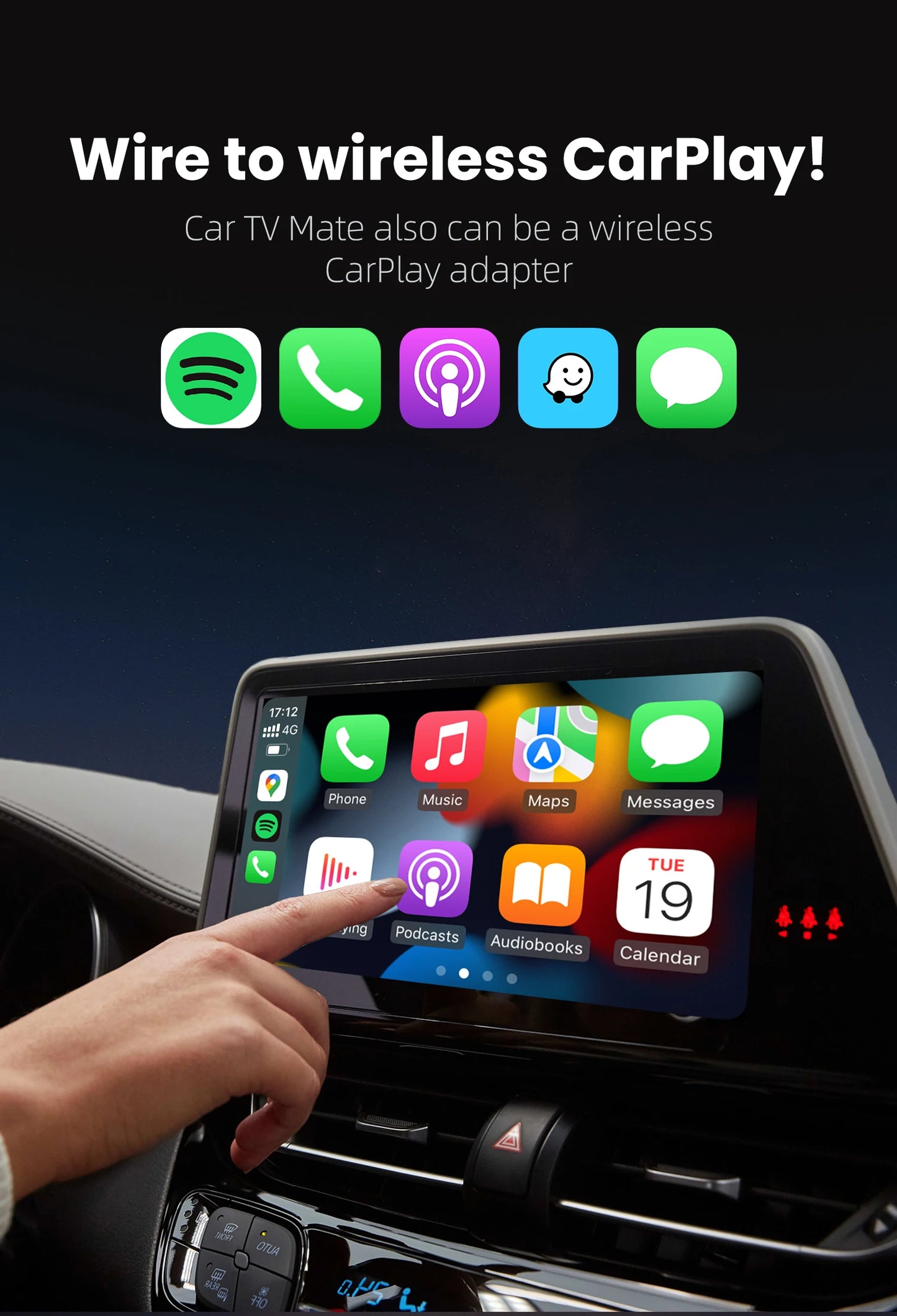Ottocast Car TV Mate Pro Max Wireless CarPlay Android Auto Adapter für Fire Google TV Stick Konverter für OEM Wired CarPlay Car