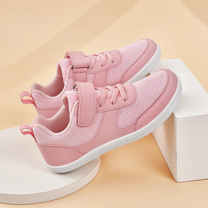 Chaussures enfants à bout large, pieds nus, pour garçons et filles, baskets bébé légères en maille, chaussures de tennis artificielles pour tout-petits