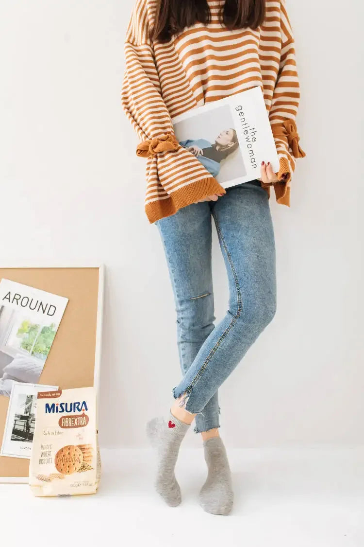 Frühling und Herbst Liebesherz MusterDamen Socken Lässige Sportsocken Kurze Bootssocken Süße reine Baumwolle Knöchelsocken Harajuku