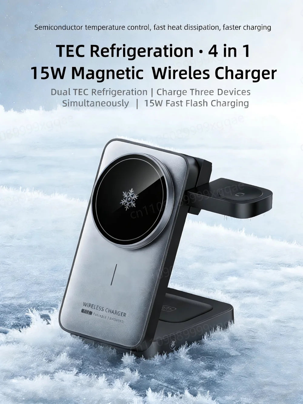 4 IN 1 Faltbares magnetisches kabelloses Ladegerät Qi Schnellladung für Magsafe iPhone 17 16 15 14 Watch Earbuds AirPods Pro iWatch