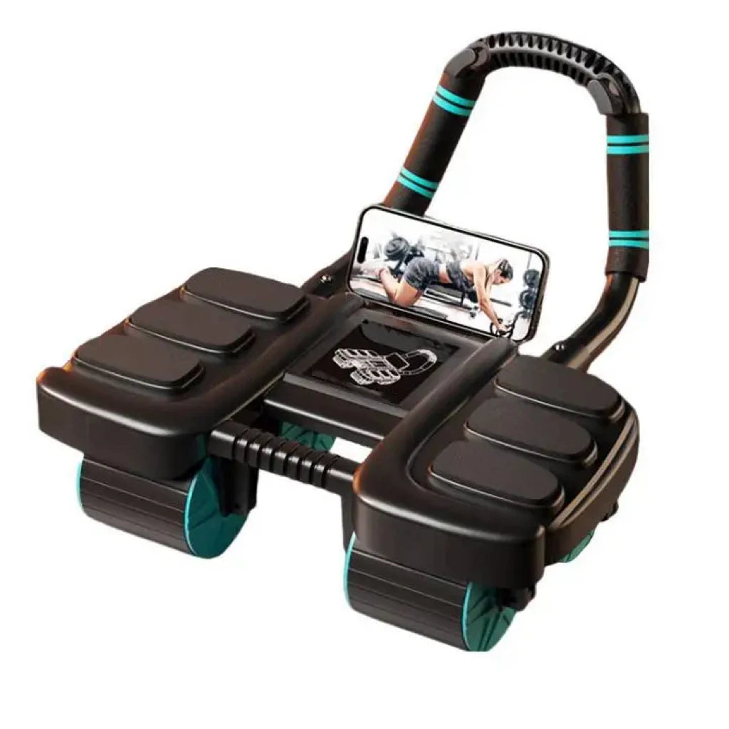 Roulette Abdominale Six Coudes Glissière Roue d'Entraînement Abdominale Rebond Automatique Antidérapant Équipement de Fitness pour la Maison