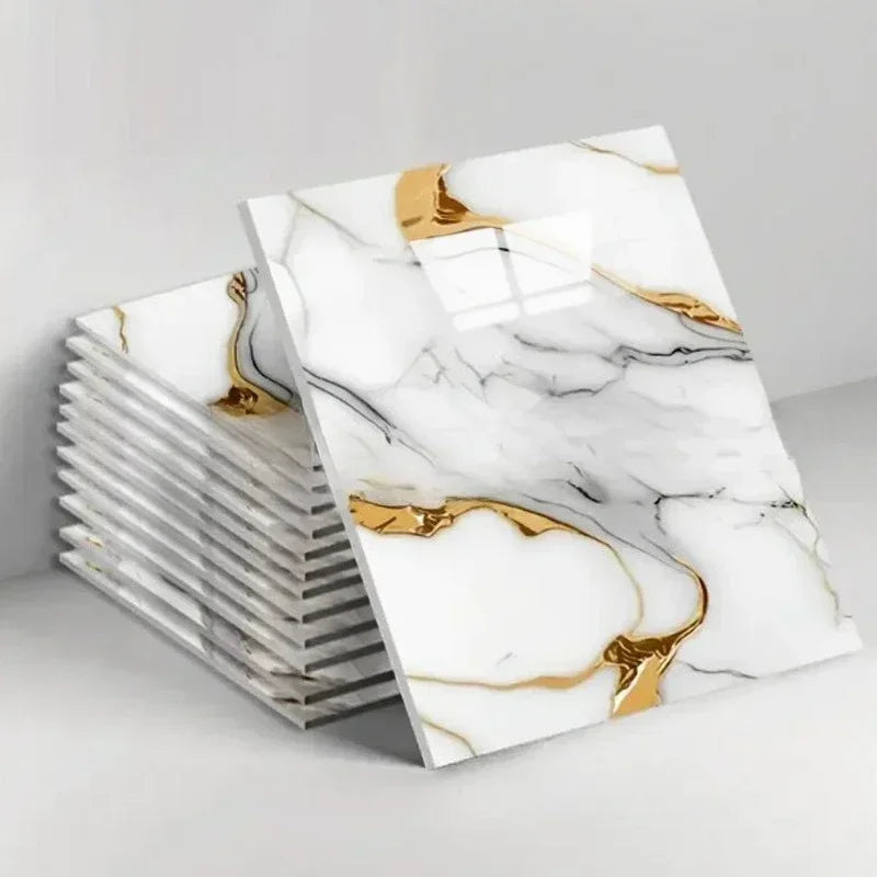 10 autocollants muraux 3D effet marbre, étanches, auto-adhésifs pour salle de bain, cuisine, rénovation murale et décoration intérieure