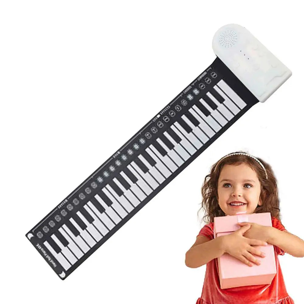 Roll-Up Piano Keyboard, faltbares Hand-Piano, 49 Tasten Hand-Piano für Anfänger, Kinder, Erwachsene, Lernspielzeug für Zuhause