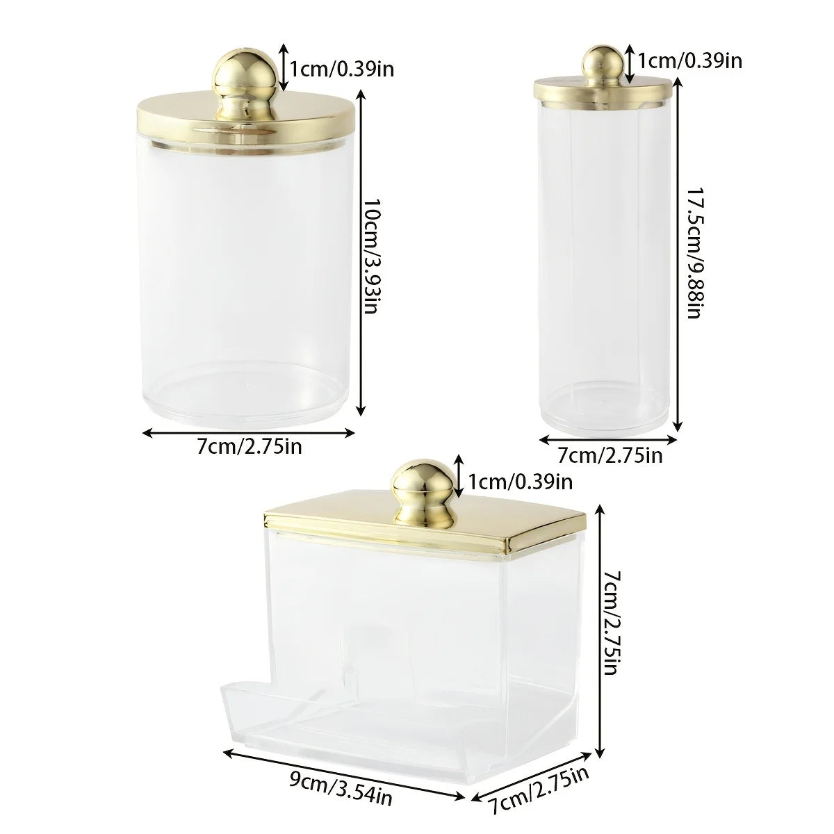 3 Stück Q-Tip-Halter Spender Aufbewahrungsbox Badezimmer Organizer Behälter für Wattestäbchen/Wattepads/Watterondellen