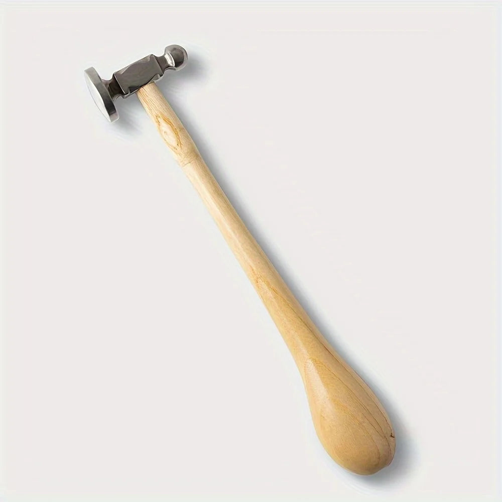 Two-Sided Chasing Hammer 10.63 Inches Wooden Handle For Adding Texture And Dimension To Metalwork