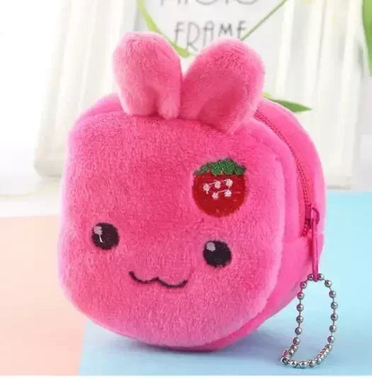 Cartoon Süße Schweinchen Geldbörse Kawaii Portemonnaie Weiche Plüsch Münztasche Schlüssel Kopfhörer Münz-Organizer Beutel Reißverschlusstasche Kindergeschenk