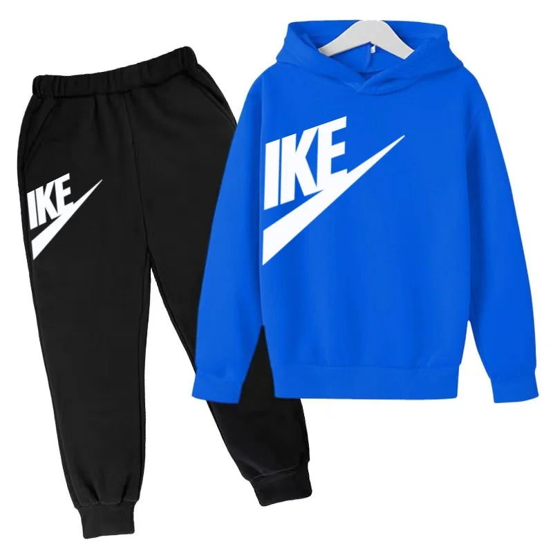 Children 3-12 Years Old Autumn Winter Hoodie Long-sleeved Boys Sweatshirt Girls Toddler Sports Coat Top+Pants Stylish Casual Set