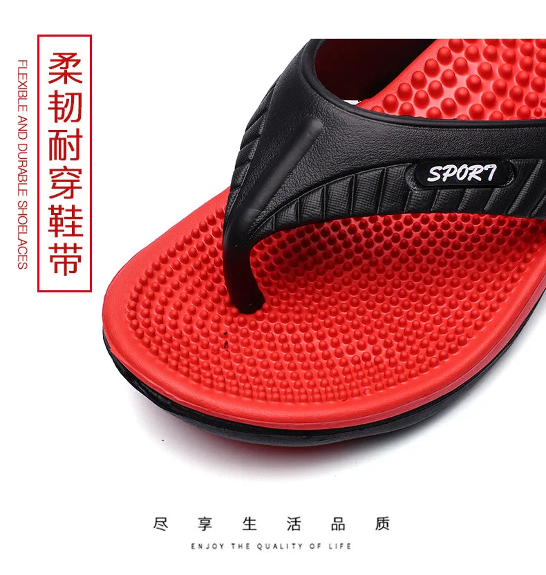 Tongs de Massage Hommes Pantoufles d'Été Sandales de Plage Confortables Hommes Chaussures Décontractées Mode Hommes Tongs Chaussures Tendance 2023