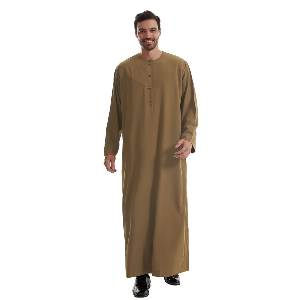 New 2024 Eid Muslim Islamic Middle East Abaya Dubai Malaysia Loose Gown Button Shirt Men Clothing Jalabiya Abayas Ramadan Caftan