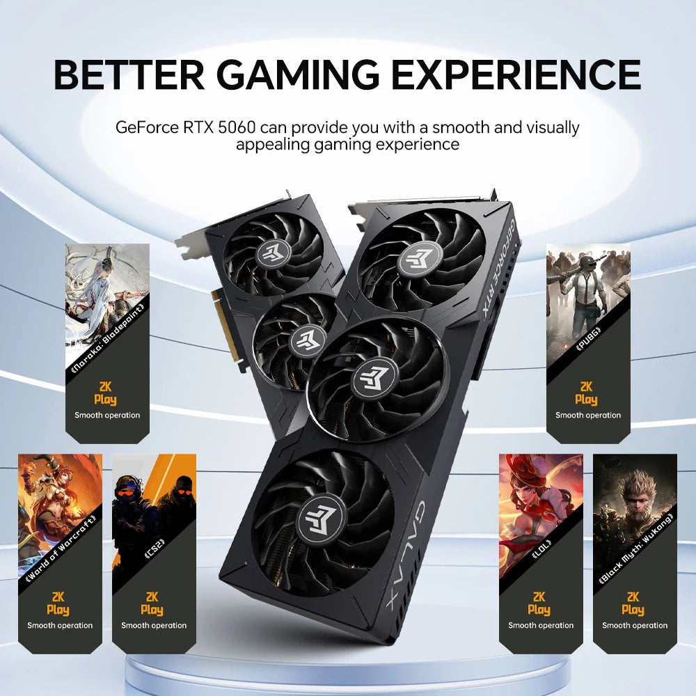 RSION Gaming PC AMD R5 5600 CPU RTX5060 32G RAM 1TB SSD Desktop Game Computer Sea View Room Assembled PC Gamer Full
