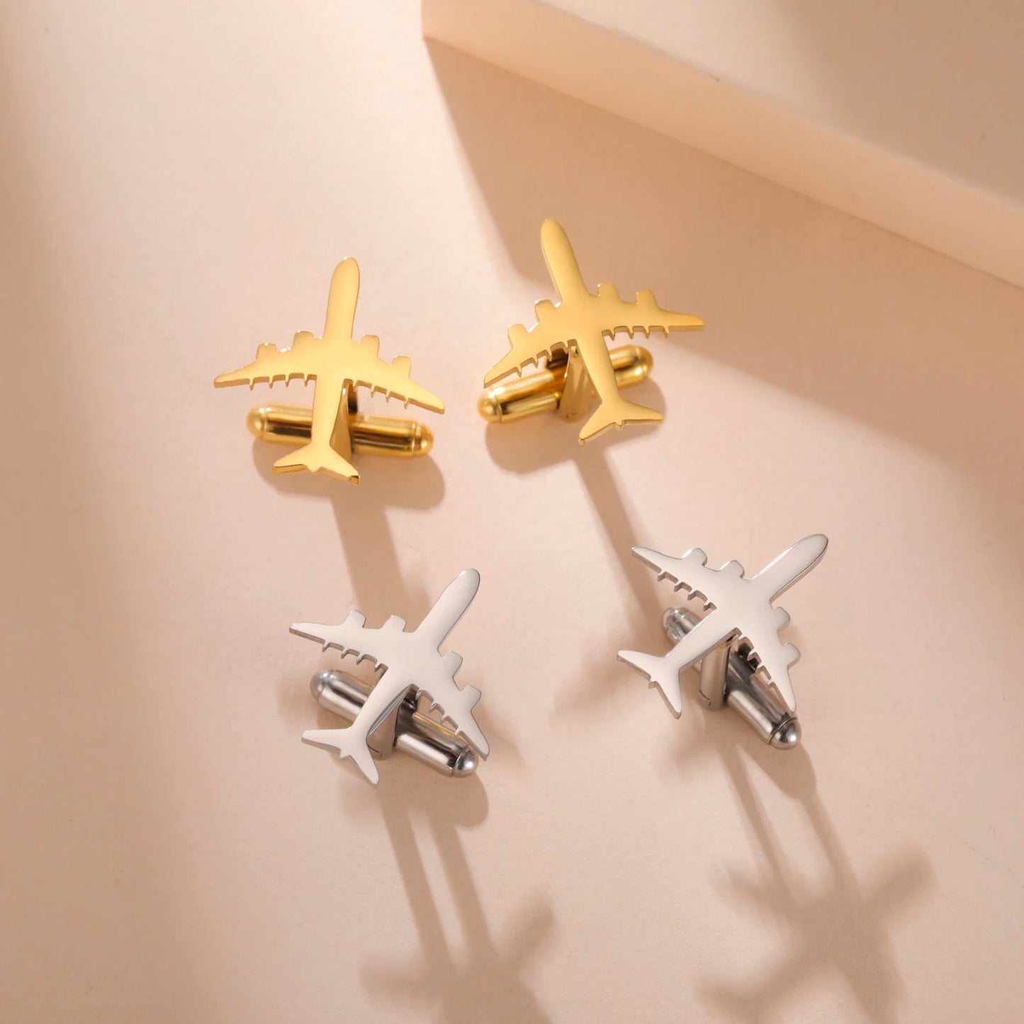 Boutons de Manchette Avion Cazador pour Homme Accessoires Cadeau Pilote Boutons de Manchette de Chemise en Acier Inoxydable Vente en Gros Mariage Anniversaire Tendance