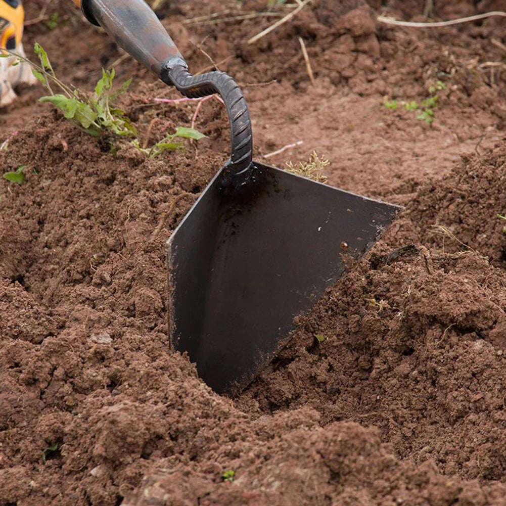 Small Tip Hoe Triangle Plowing Hoe Agricultural Land Turning Loose Soil Hoe Hand Plow/Manual Plough Rake Hoe Garden Tools