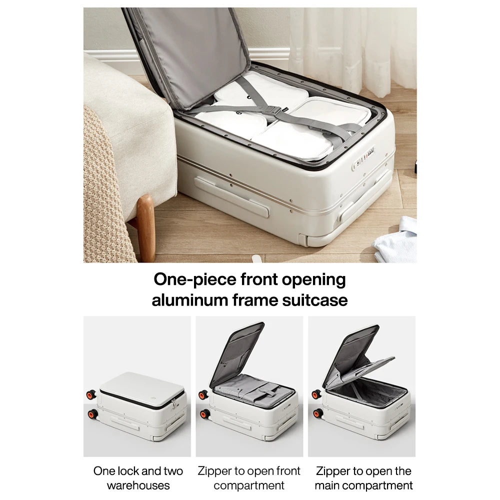 Mixi New Design Wide Handle Koffer Herren Handgepäck Damen Reise Trolley 20 Zoll Kabine PC Aluminiumrahmen M9275