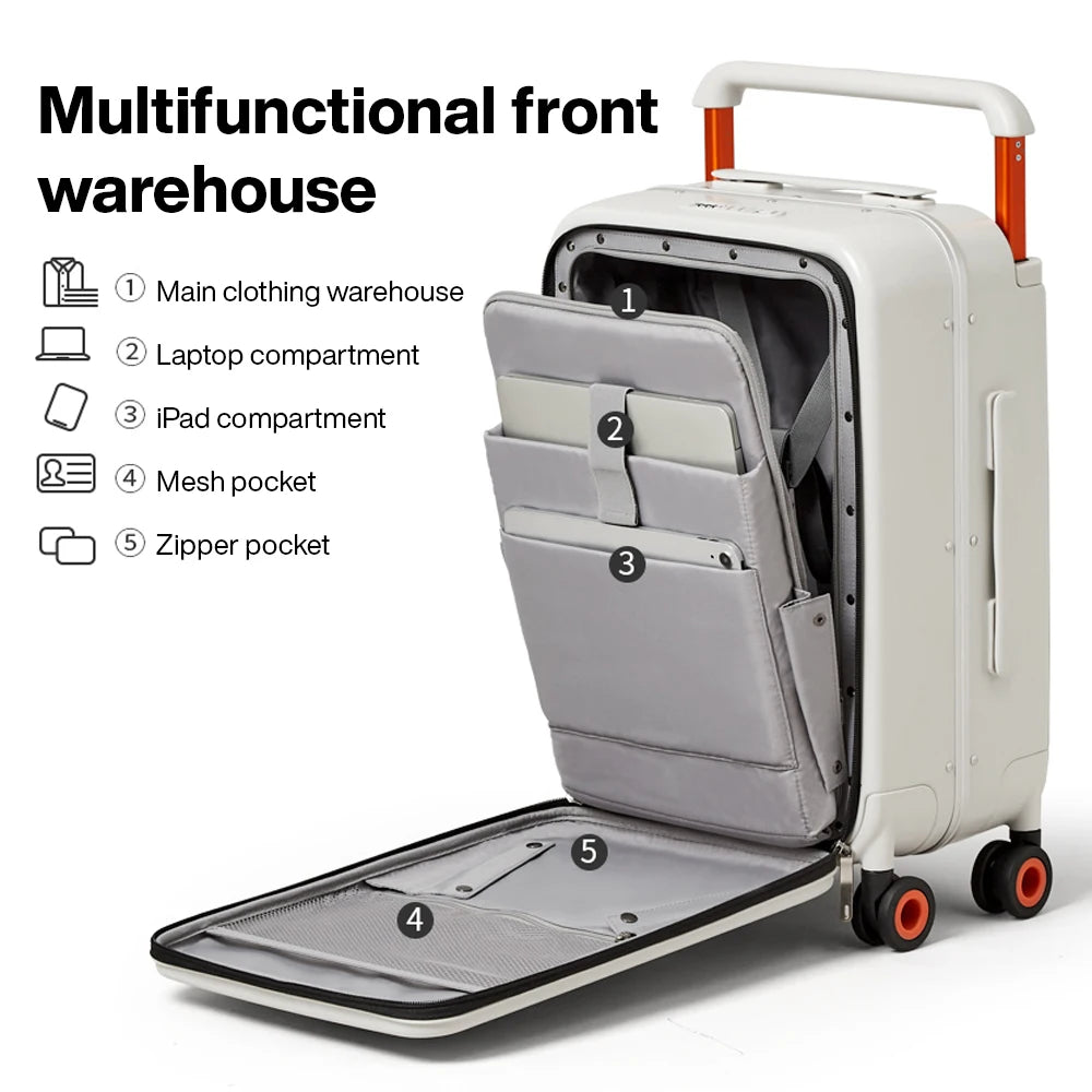 Mixi New Design Wide Handle Koffer Herren Handgepäck Damen Reise Trolley 20 Zoll Kabine PC Aluminiumrahmen M9275