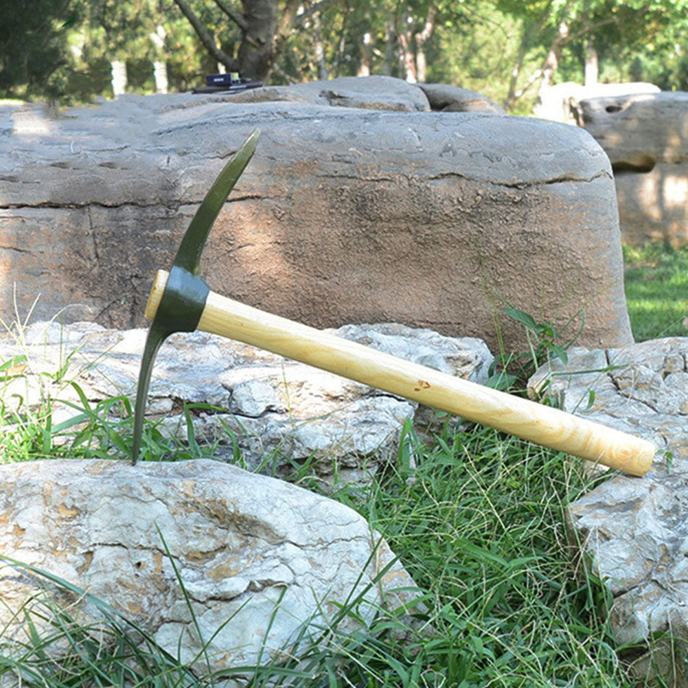 Steel Garden Steel Hollow Hoe Household Pickaxe Convenient Gardening Tool Multifunctional Pickaxe Wood Handle Farming Tool