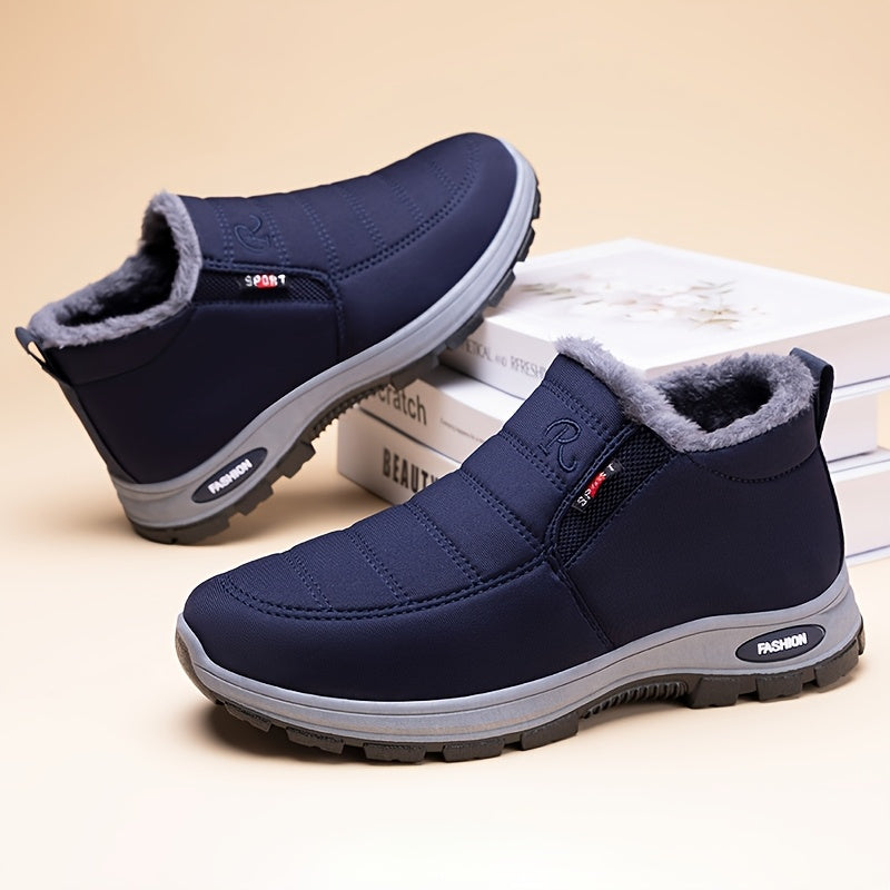 Bequeme Herren-Winterstiefel, stilvoll und gemütlich, geeignet für lässige Freizeitaktivitäten drinnen und draußen, halten warm bei kaltem Wetter, mit einfachem Slip-On-Design