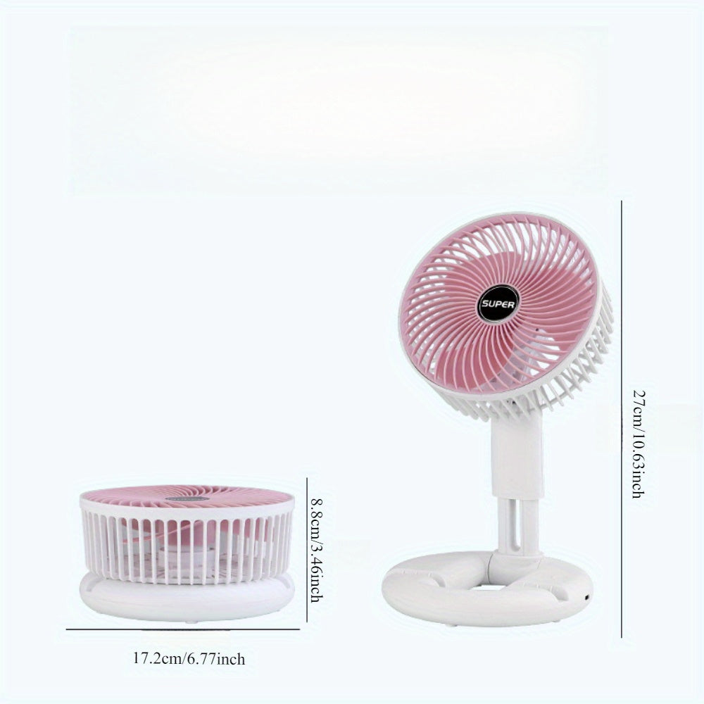 Tragbarer USB-Mini-Tischventilator mit U-förmigem Fuß und Lithiumbatterie – Leiser Betrieb, über USB aufladbarer Kühlventilator für drinnen/draußen, persönliches Kühlgerät für Nachttisch, Büro, Camping – USB-Ladeventilator, Knopfsteuerung