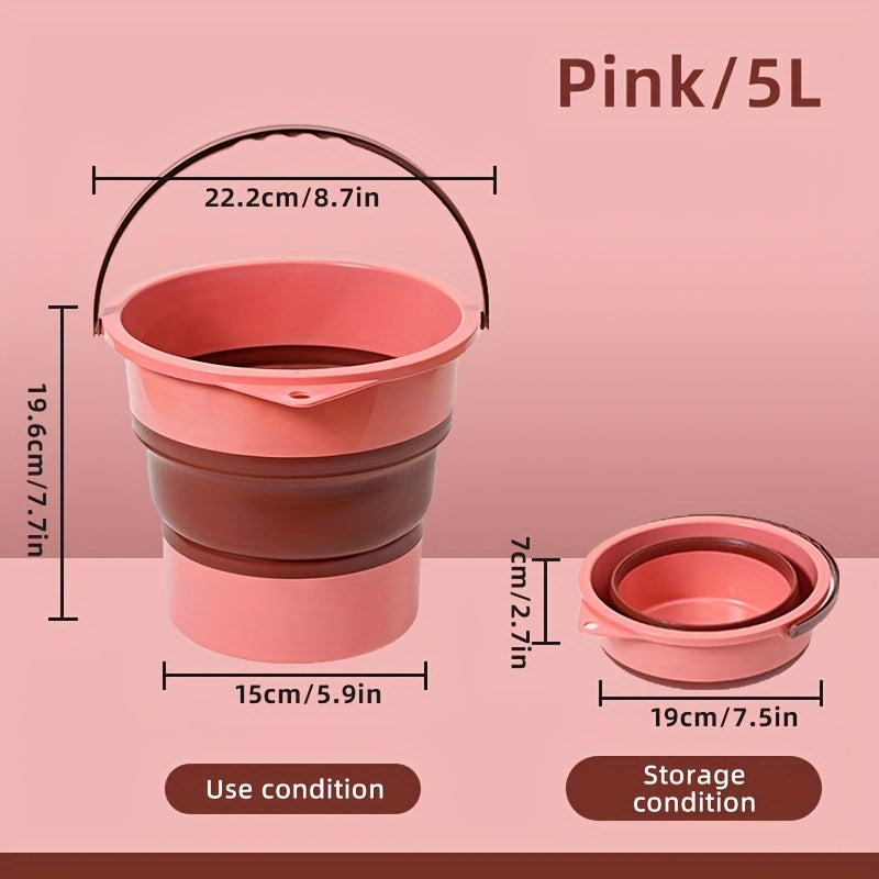 A Single Pack of a Foldable Portable Stretchable Water Bucket, Made of High-Quality Materials, Durable And Space-Saving, Perfect for Outdoor Fishing, Car Washing, And Foot Baths. This Portable Thickened Plastic Structure Is V