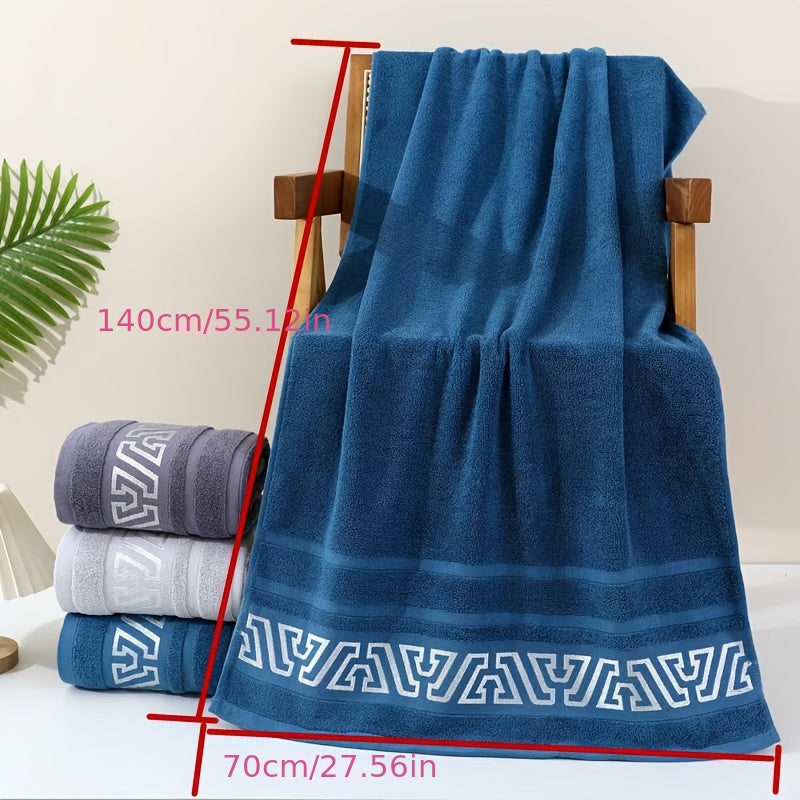 Ein einzelnes Badetuch, 69,85 cm x 139,7 cm, aus frischer, reiner Baumwolle mit 32 Fäden im Vintage-Ethno-Stil. Dieses Badetuch für Erwachsene ist für Männer und Frauen geeignet und bietet schnelltrocknende und hohe Wasser-