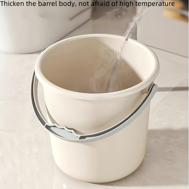 Thickened Plastic Bucket with Handle, Small/Large Size, for Home and Dormitory Use, Multi-functional Round Basin for Laundry and Bathing, Water Storage Bucket