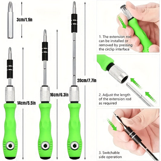 32-teiliges Präzisionsschraubendreher-Set – kompakte magnetische Kreuzschlitz- und Schlitzschraubendreher zur Reparatur von Fahrzeugen, Möbeln, Mobilgeräten, Kameras und Kleingeräten