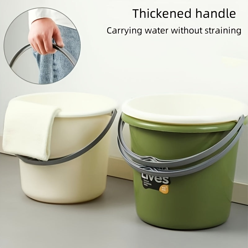 Thickened Plastic Bucket with Handle, Small/Large Size, for Home and Dormitory Use, Multi-functional Round Basin for Laundry and Bathing, Water Storage Bucket
