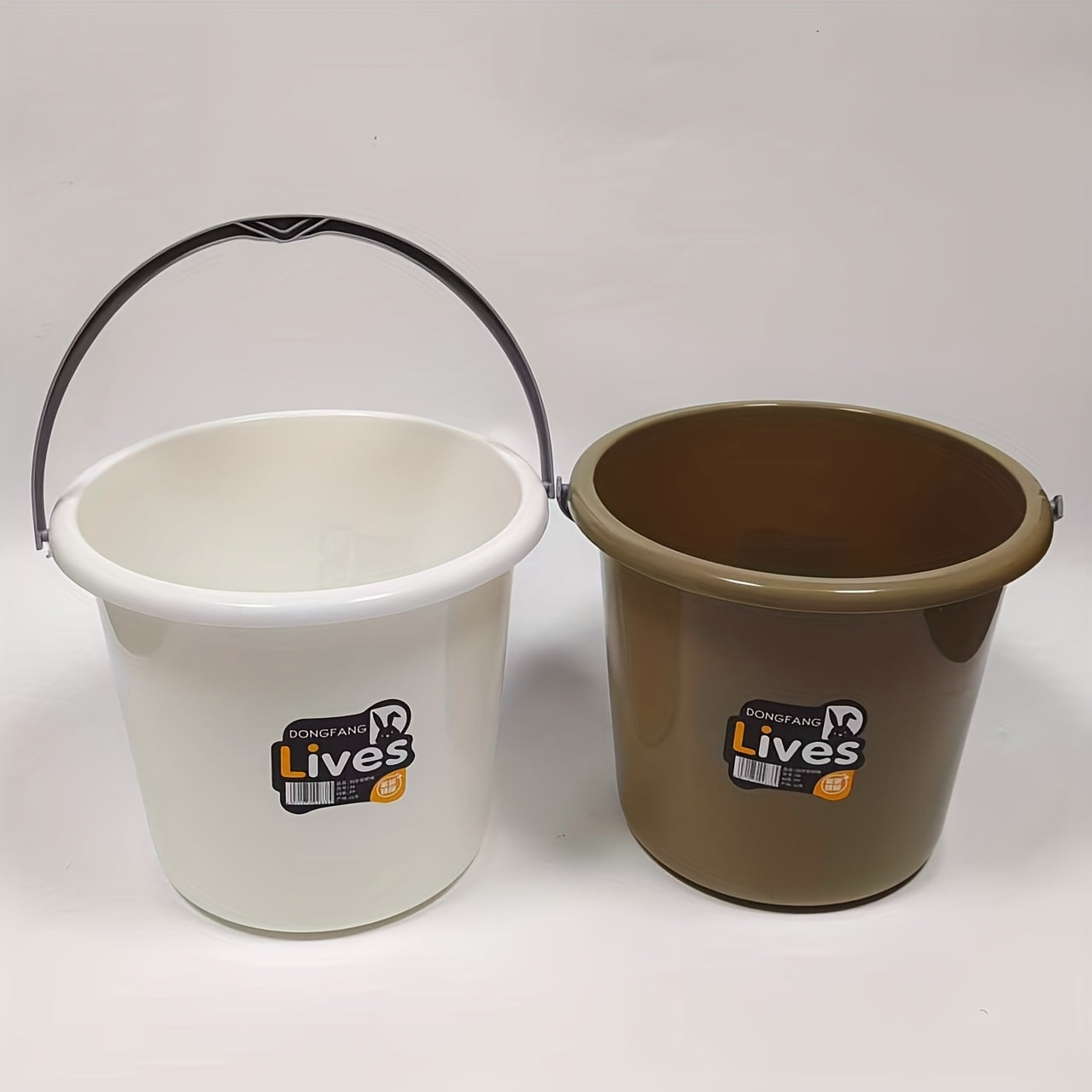 Thickened Plastic Bucket with Handle, Small/Large Size, for Home and Dormitory Use, Multi-functional Round Basin for Laundry and Bathing, Water Storage Bucket
