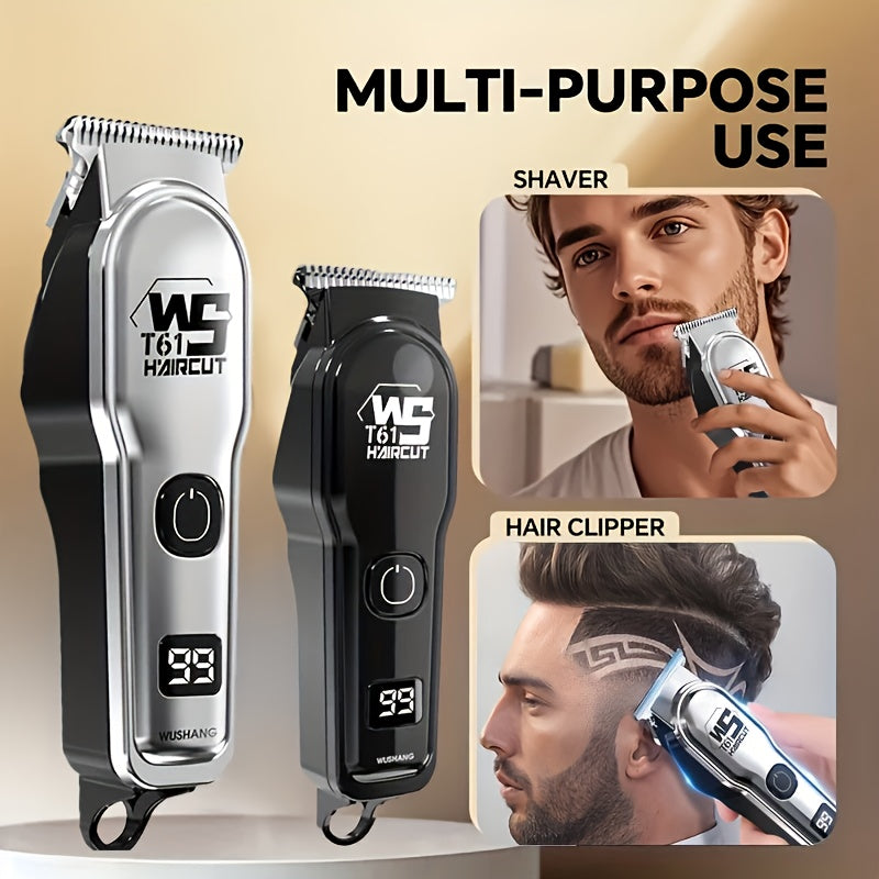 A Professional Men'S Electric Hair Clipper Set with an LED Display, an Electric Shaver, Four Guide Combs for Zero-Gap Cutting, a Small Brush, TYPE-C Charging, Perfect As a Gift for Men, Father'S Day Presents
