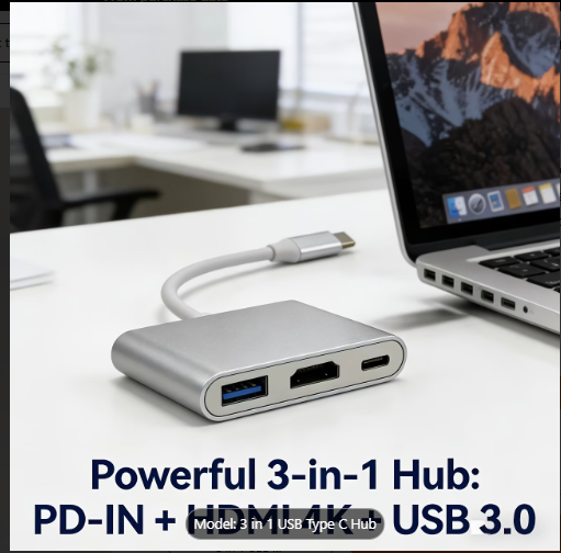 USB-C to HDTV Multiport Adapter | PD 100W Fast Charging & USB 3.0 (5Gbps) MR.musa